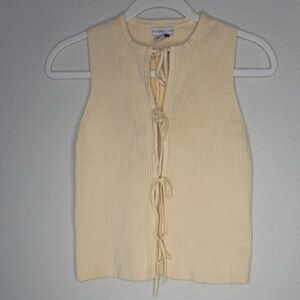 Sincerely Jules Yellow Bow Tie-Front Sleeveless Top - Size XS
